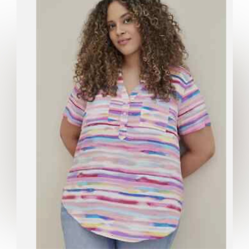 Torrid Multicolor Striped Blouse